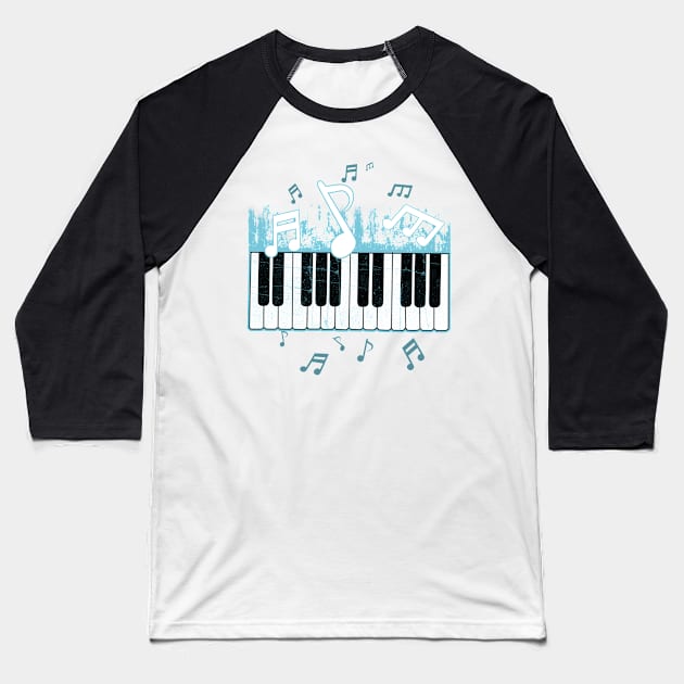 Awesome Piano Player Gift Keyboard Music Teacher Print Baseball T-Shirt by Linco